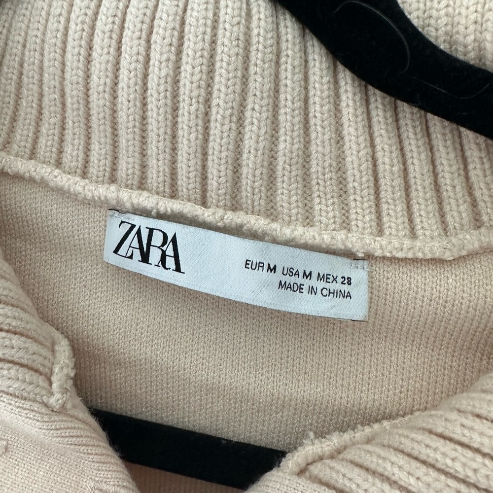 Cream Zara Button Down With Gold Button - image 3